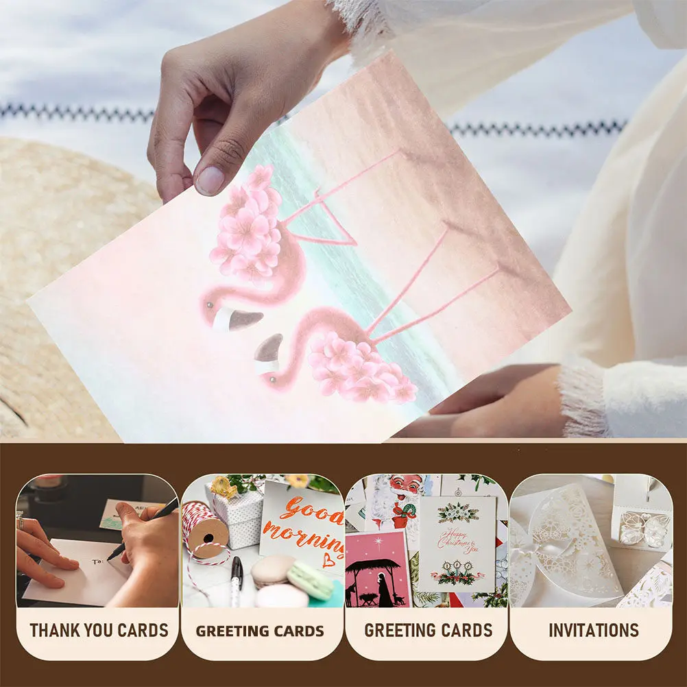 10pcs 플라밍고 편지 빈티지 빈 필기 용지 초대장 쓰기 용품을위한 장식 문구 레트로 노트 종이 팩