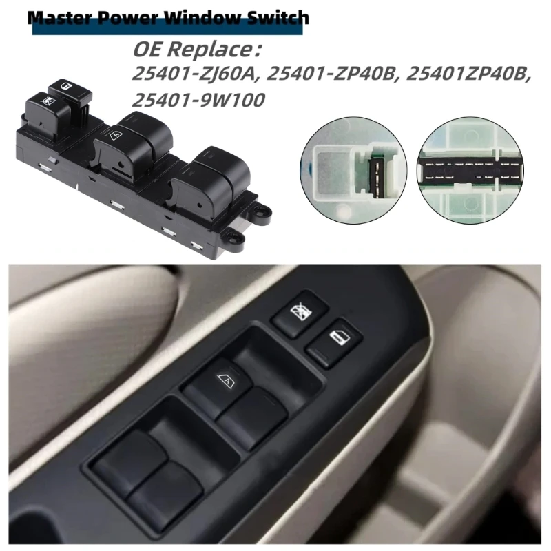 자동차 창 스위치 차량 창 조절기 25401ZJ60A 2007-2012 GTWS에 적합