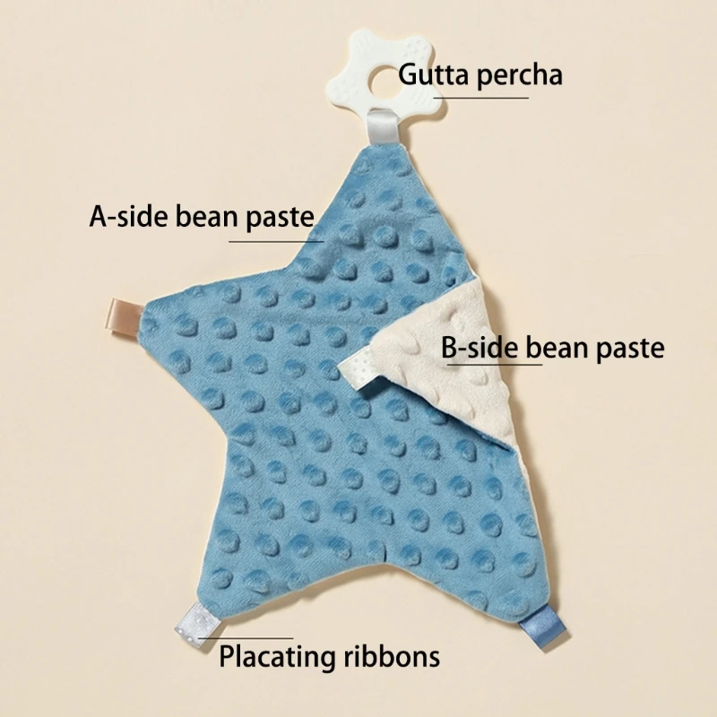 Baby Face Towel Soft Beans Cotton Newborn Appease Towel Comfort Sleeping Cuddling Blanket with Silicone Teether Kid Handkerchief