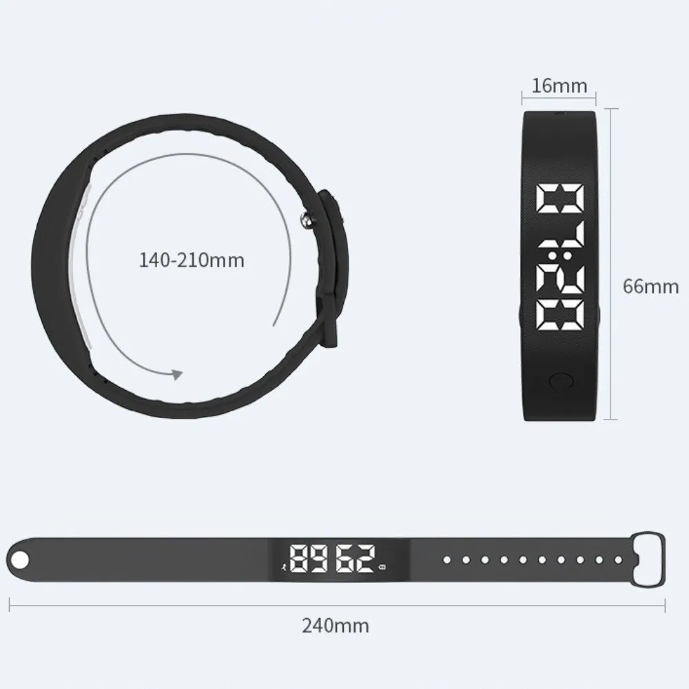 LED 디지털 스마트 팔찌 진동 알람 수면 모니터링 스마트 밴드 학생용 충전식 보수계 스포츠 팔찌