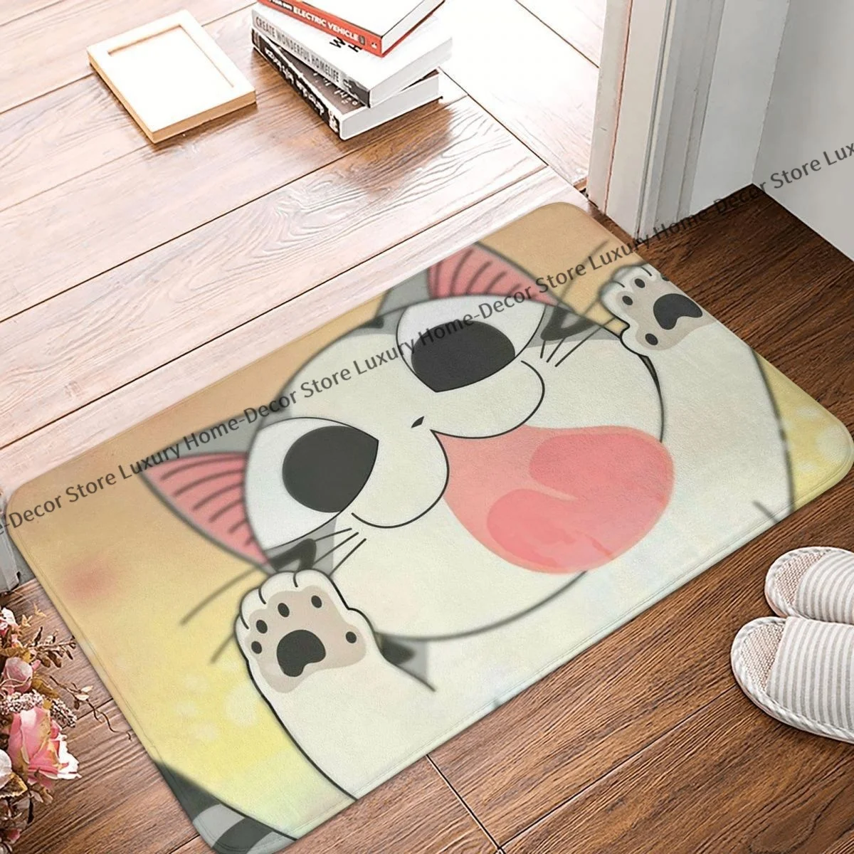 Zerbino Antiscivolo Chis Sweet Home Chi The Cat Bath Camera Da Letto Mat Tappeto Esterno Flanella Pattern Decor