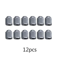 Universal Tire Stem Valve Caps with O - Ring Seal - Durable Dust and Leak Protection (Grey 12pcs)