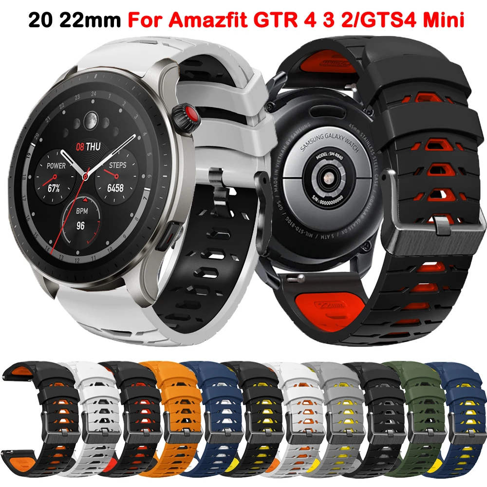 

20 22mm Smart Watchband For Amazfit GTR3 GTR 3 4 2 Pro 46mm Bip 5 Wrist Strap Amazfit GTS 4 2 Mini 2e Silicone Bracelet