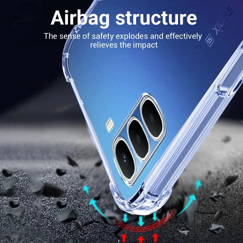 Silicone Soft Phone Case with Airbag Protection - Transparent Cover