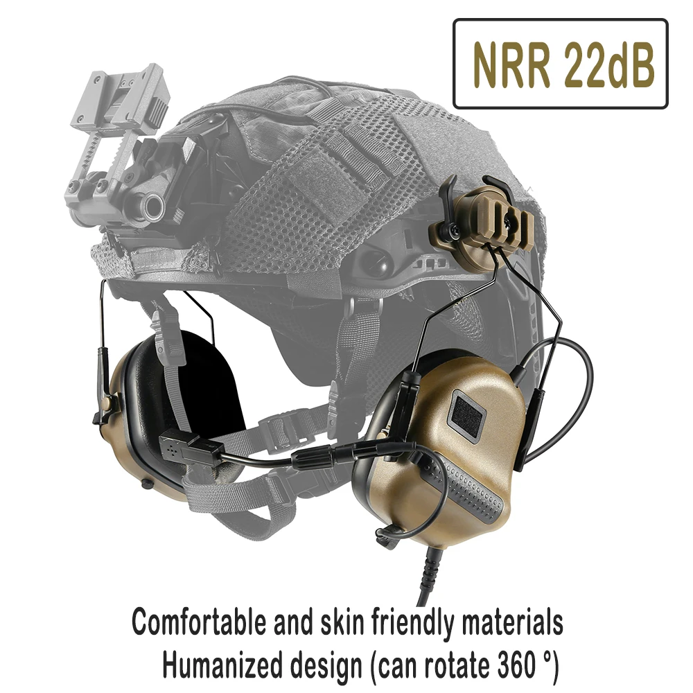 

ARM NEXT F20 Tactical Shooting Earphones Intercom Pickup noise Reduction Communication Helmet Headphones Rail Adapter Set