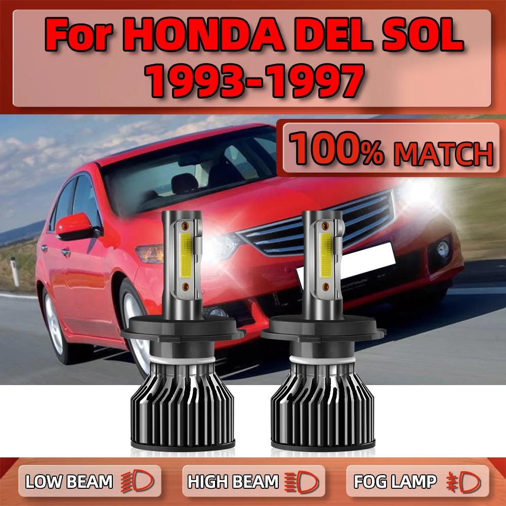 

H4 LED Headlight Bulbs 20000LM 120W Car Lights 6000K High Low Beam Auto Lamps 12V For HONDA DEL SOL 1993 1994 1995 1996 1997