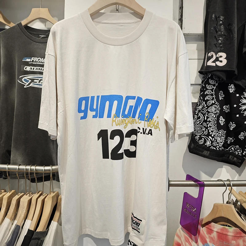 

High Quality Casual RRR123 Retro Summer Pure Cotton Loose Short Sleeve T Shirt
