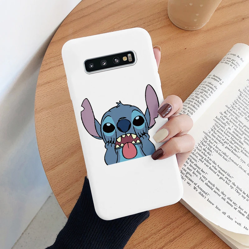 thumbnail image 1 of For Samsung Galaxy S10 S 10 Plus S10E Camera Protect Soft Cover Silicone Cartoon Lilo Stitch Phone Case Funda For Samsung S10+, 1 of 5