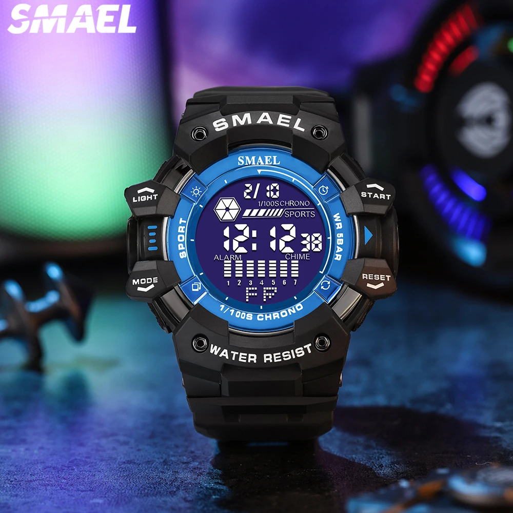 SMAEL 8050 digital large dial personalized trend sports multifunctional luminous 50 meter waterproof men's watch 3