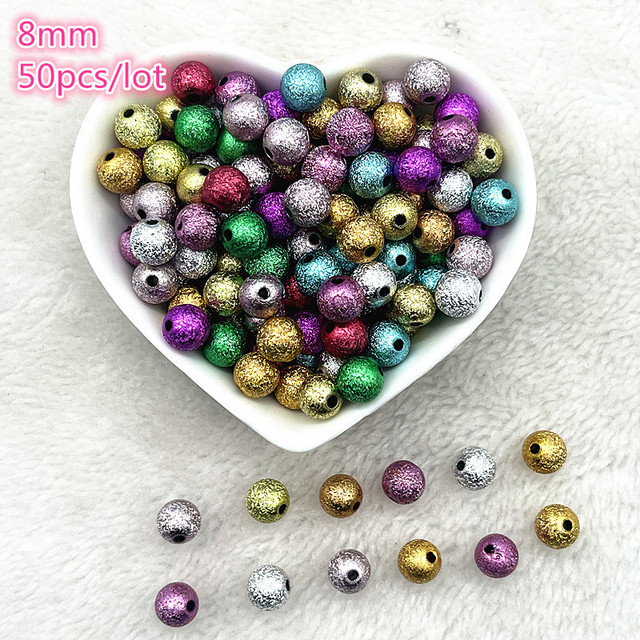 6mm--10mm Color Mixing Round Charms Acrylic Beads Loose Spacer Beads for Jewelry Makeing DIY Handmade Bracelet Accessories