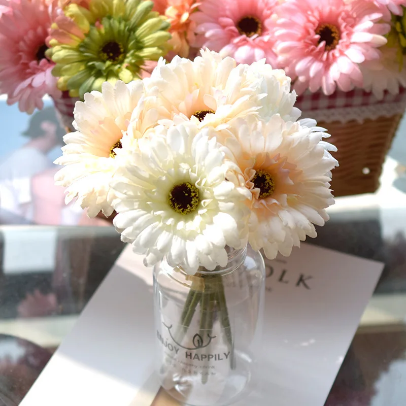 1 Stück/3 Stück/6 Stück Künstliche Seiden-Gerbera-Blumen für Hochzeit, Heim, Veranda, Tischdekoration, Künstliche Gänseblümchen, Chrysanthemen für Party und Heimdekoration