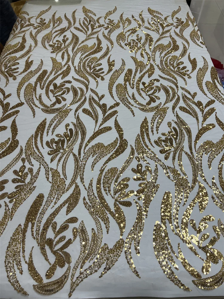 

Latest African Sequins Beads Lace Fabric 2023 High Quality Lace Material French Nigerian Lace Fabrics For Women Party