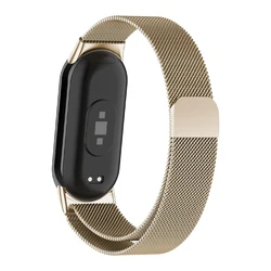 Stainless Steel Magnetic Loop Bracelet Strap for Mi Band 11 (Champagne gold)