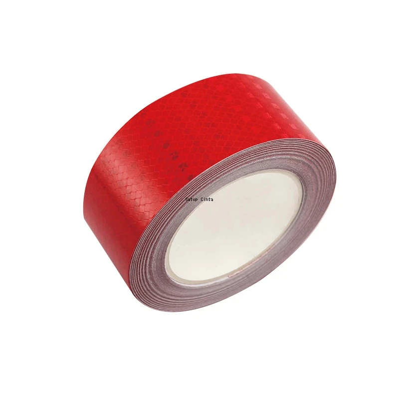 Red Shining Stars Reflective Safety Tape - Waterproof Adhesive Warning Strip
