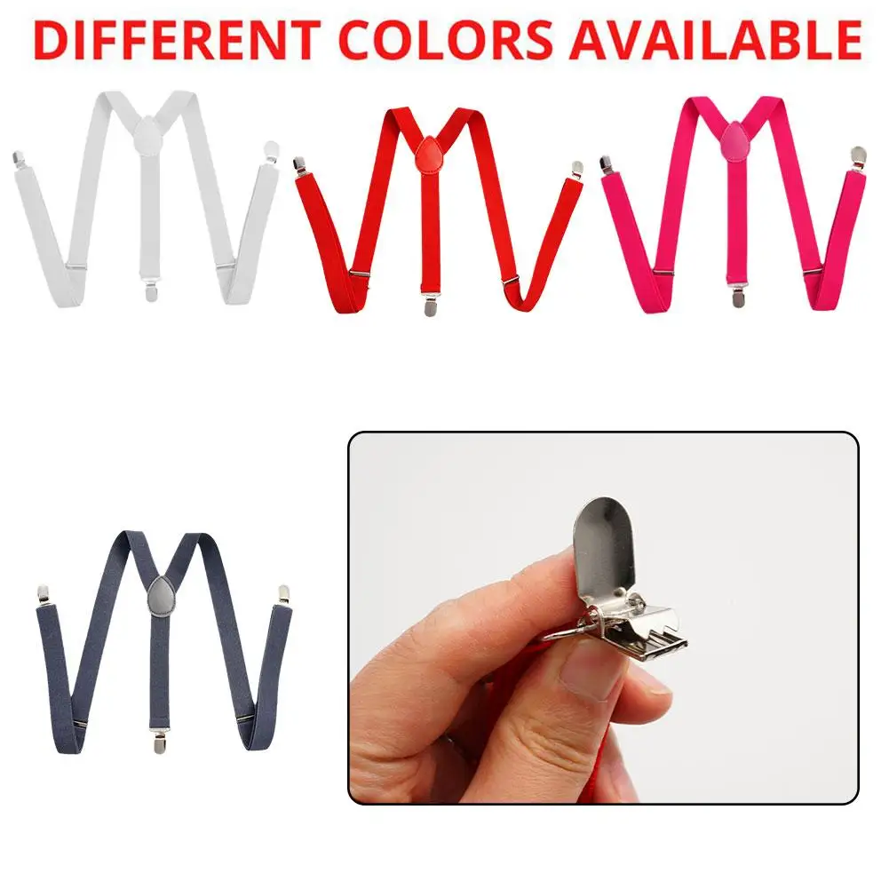 

4colors Men's Suspender 3cm Width Adjustable Elastic Back Clips On Pants Braces For Men And Women P5C3