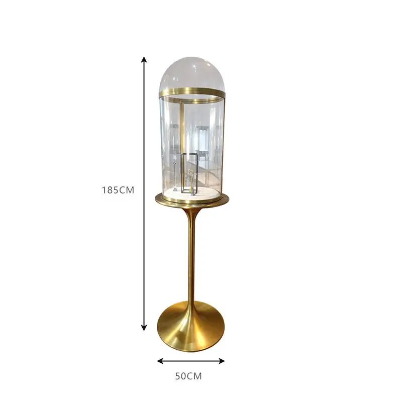 Custom  SUNDO luxury Independent Metal glass round jewelry display case showcase display cabinet used jewelry showcases