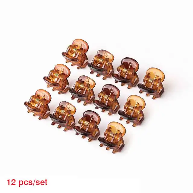 ncmama 12pcs/set Mini Rhinestone No-Slip Grips Hair Clips for Women Girls Glitter Teeth Metal Clamps Flower Hair Accessories 12pcs 03