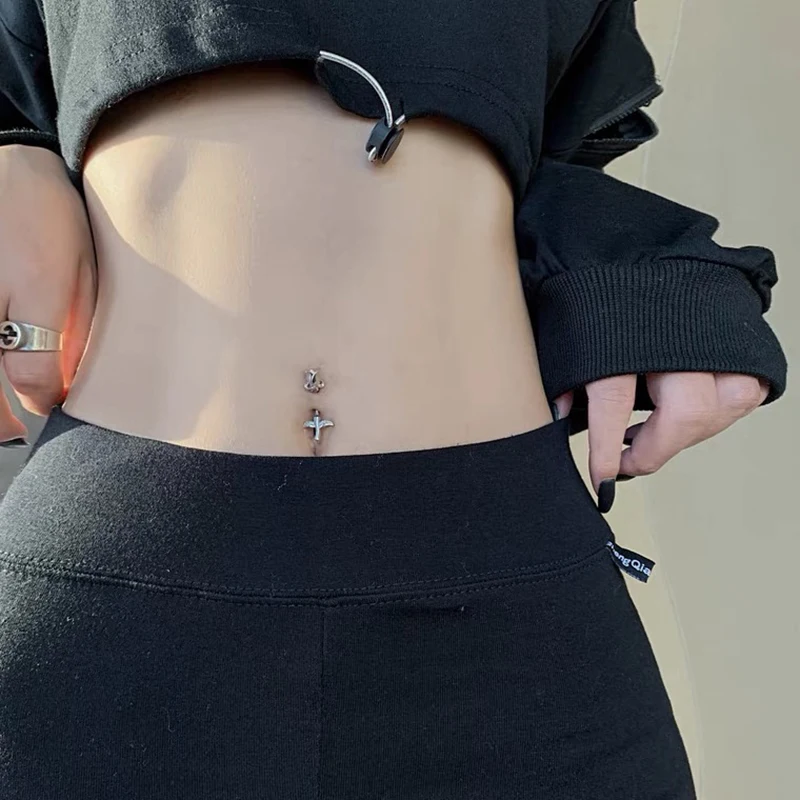 

2022 New Rose Flower 925 Sterling Silver Belly Button Piercing Body Jewelry For Women Belly Ring Real Silver Jewelry 925 Gift