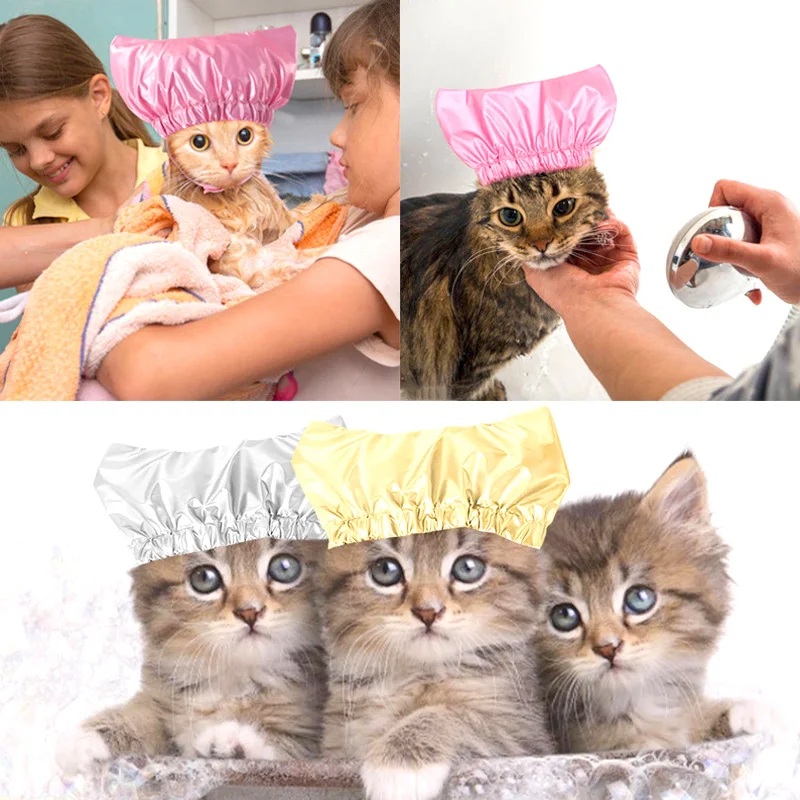 

Cat Shower Cap Waterproof Universal Pet Hat for Bath Dog Shower Cap Comfortable Adjustable Cat Bath Hats Pet Grooming Supplies