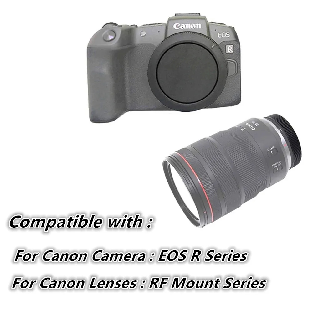 thumbnail image 2 of RF Rear Lens Cap & Body Cap Compatible For Canon EOS R R6 R5 R10 R50 RP W/RF Mount (2 2 Pack 2 of 9
