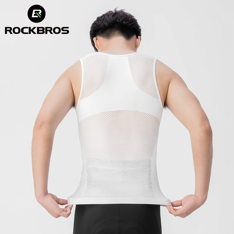 ROCKBROS Cycling Vest High Elastic Cycling Base Layer Sleeveless Bicycle Vest Quick Dry Undershirt Breathable Running Sport cycling underwear