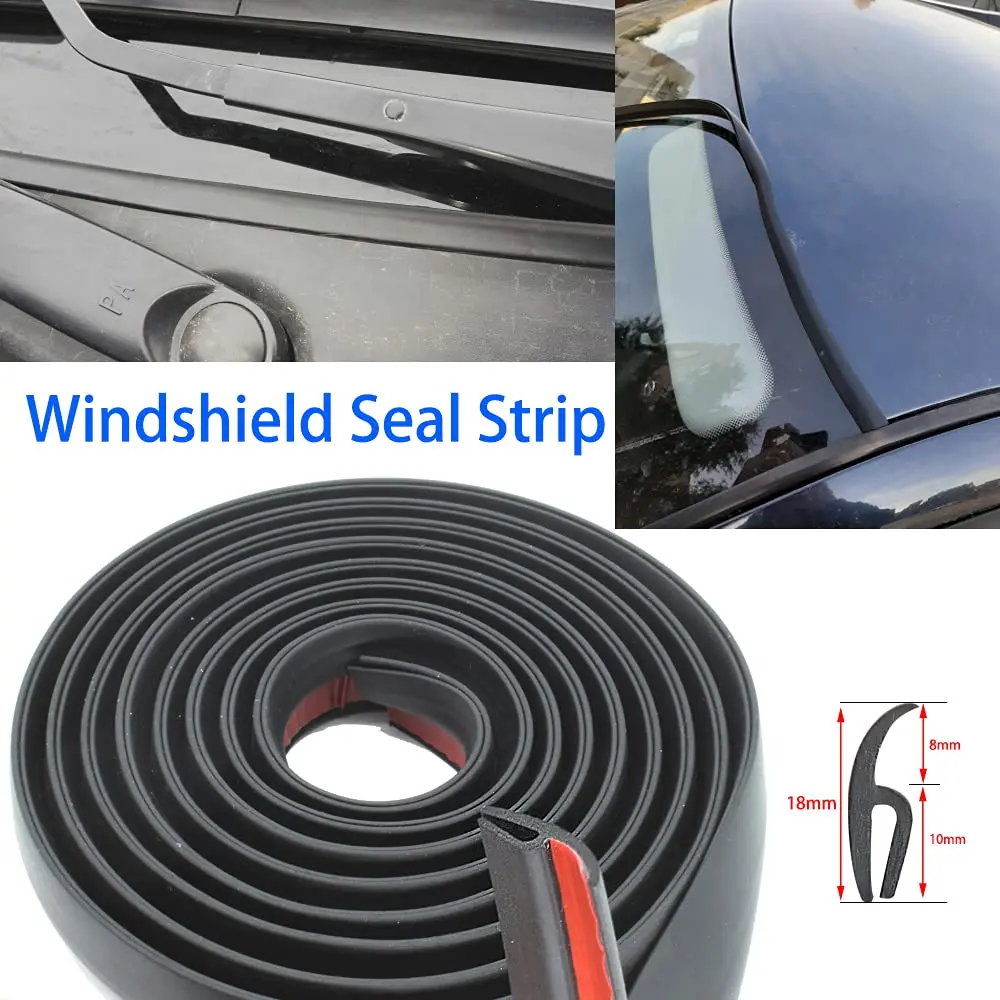 Car Front Windshield Outer Plastic Plate Seal Strip Guide Plate Lower Decorative Rubber Strip Automotive General Purpose