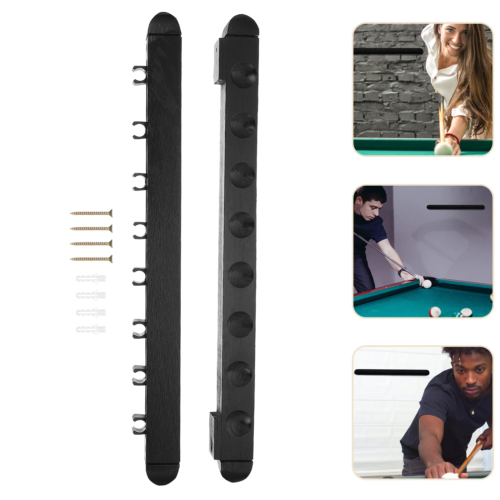 

Wall Billiard Rod Rack Mcdermott Safety Glasses For Work Multi-hole Pool Cue Wall Organizer Wood Cue Rack Pool Cue Wall