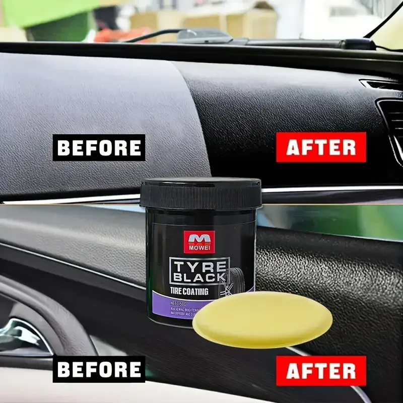 Universal tire blackening and brightening wax for car, bicycle and motorcycle tire scratch repair protection