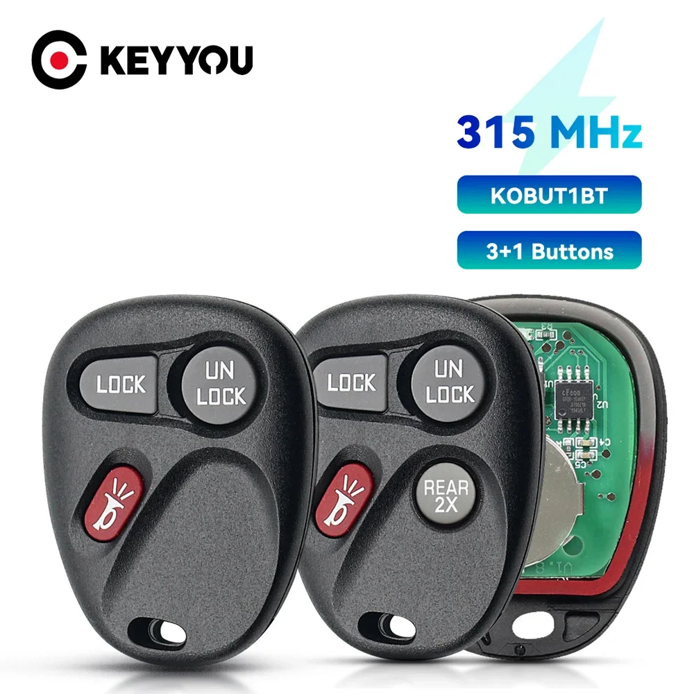Keyyou KOBUT1BT กุญแจ mobil REMOTE CONTROL 315MHz 3ปุ่มสำหรับ Chevrolet ชานเมือง Tahoe Silverado S10 GMC ชานเมือง Sierra Sonoma