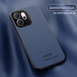 Luxury Leather Texture Magnetic Phone Case - Shockproof Bumper Cover for OPPO RENO13PRO (Blue)