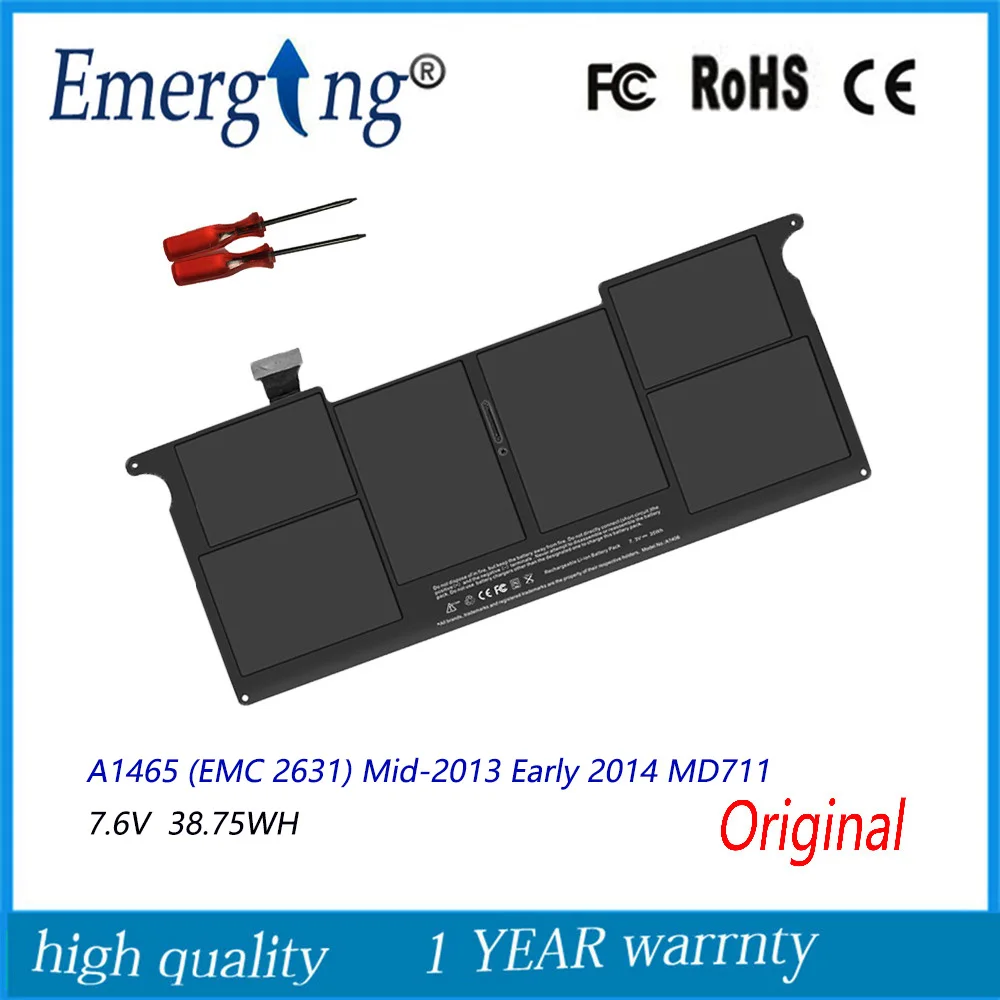 

7.6v 38.75Wh New Original A1495 Laptop Battery for Apple MacBook Air 11"A1465 (EMC 2631) Mid-2013 Early 2014 MD711 With Tools