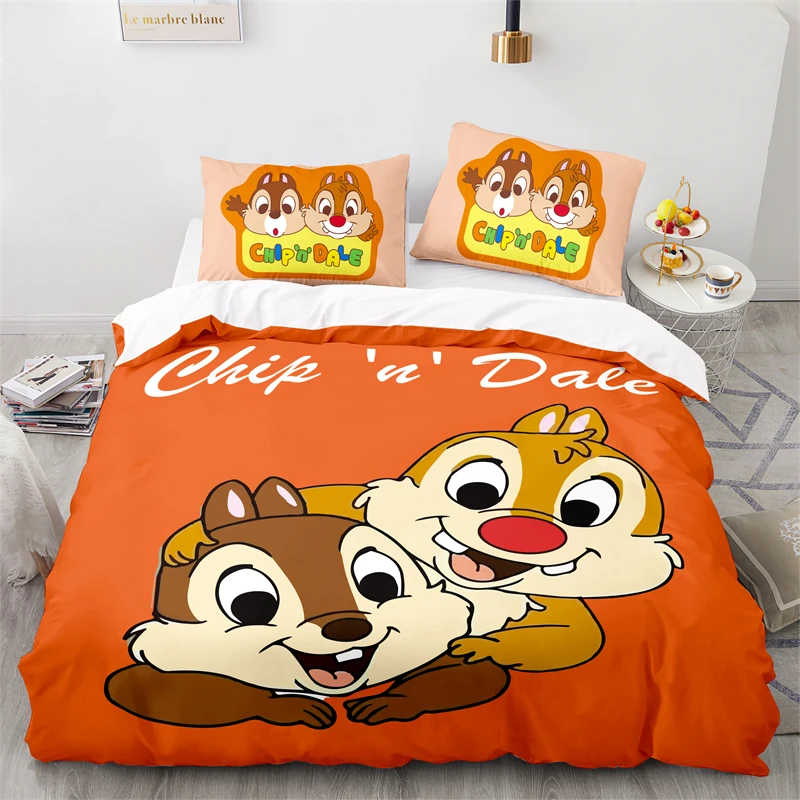 Cute Chip 'n' Dale Character Printed Duvet Cover Set Pillowcase Twin Full Queen King Cartoon 3d Bedding Set Bedclothes Bedding