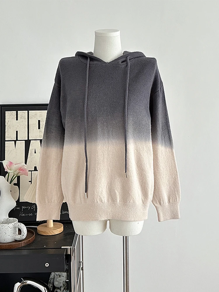 

Harajuku Tie Dye Hoodies Women Autumn Winter High Street Contrasting Colors Coats Korean Casual Pullovers Sweatshirts Streetwear