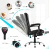 Ergonomic Reclining Office Chair, Heat & Massage High Back Desk Chair w/Retractable Footrest, Executive Swivel Leather Chair 6