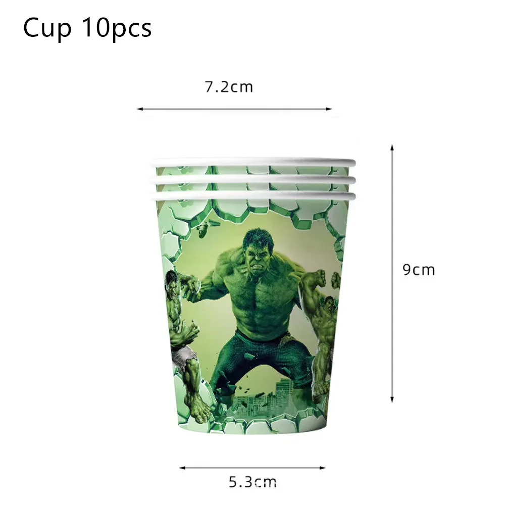 Description Picture 3 of itemSuper Hero Hulk Kids Boys Birthday Party Disposable Tableware Cup Plate Cake Flag Tablecloth Balloon Banner Backdrop Decoration