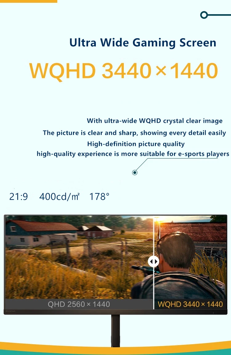  180Hz IPS г ̹ , WQHD ũž LCD ̸ ǻ ȭ, 3440*1440  ȭ , PBP HDR 400, 34 ġ