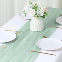 White Pearl Gauze Table Runner Wedding Dinning Decoration Bridal Veil Wedding Arch Drapery Anti-wrinkle Party Dessert Tablecloth 4