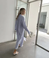 New Design 2025 Women Summer Long sleeve Basic Shirt Maxi Long dress - Image 4