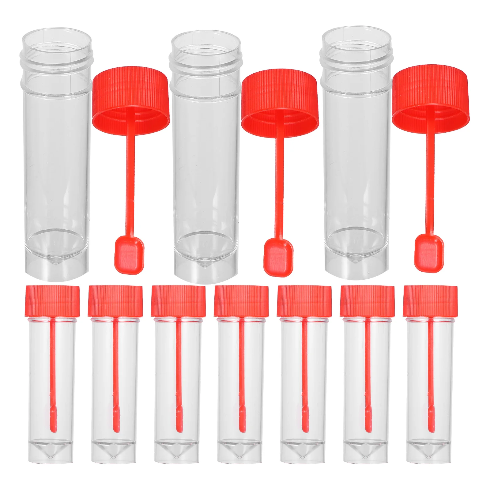 20 Pcs Experimental Sampling Cup Label Sample Cups with Lids Cover Specimen Bottle