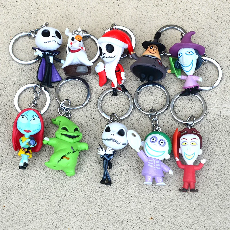 10 Pz/Set The Nightmare Before Christmas Portachiavi Jack Skellington Cartoon Toy Portachiavi Borsa Creativa Ciondolo Festa Regalo Di Halloween