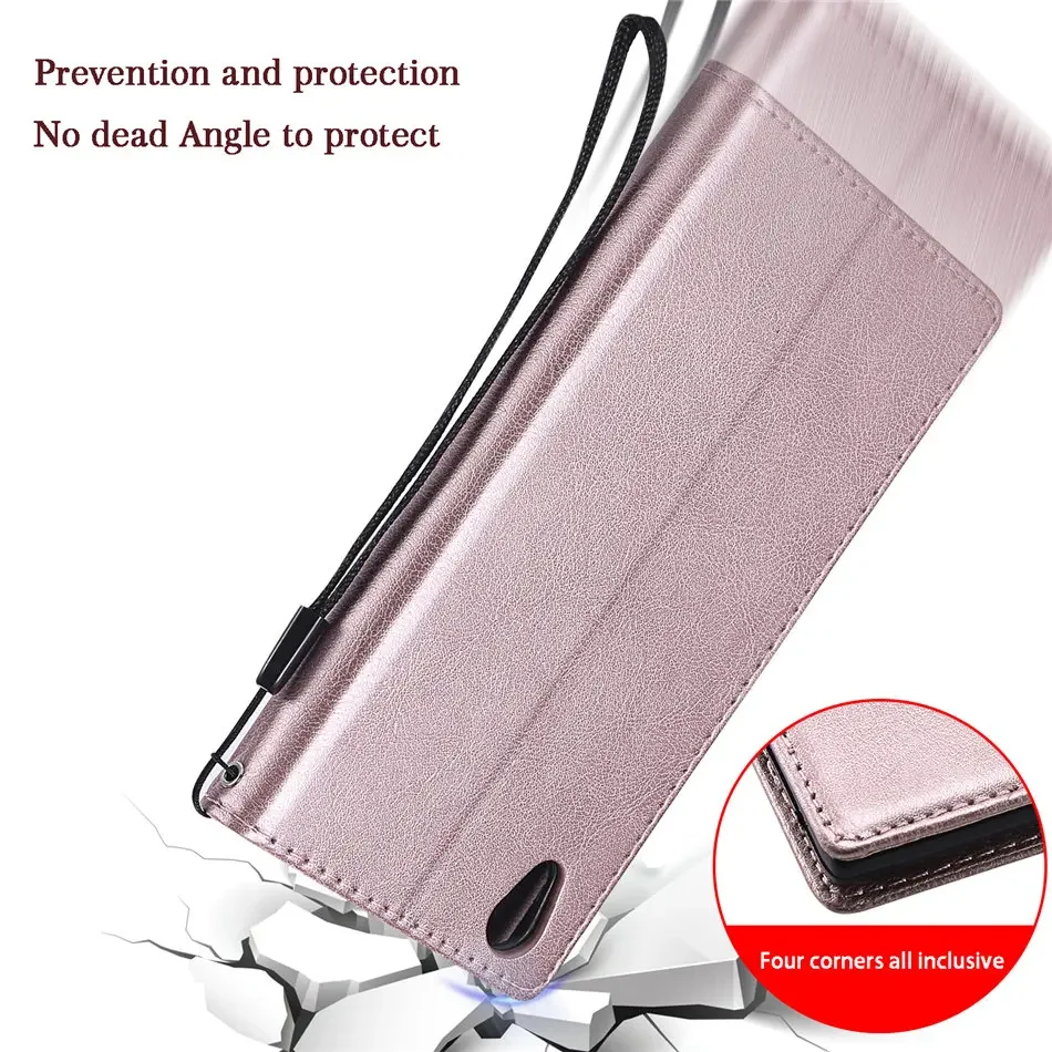 Simple Solid Color Case For Sony Xperia 1III 5III 10III 1 5 10 V IV III II 2 8 1V 5V 10V Card Wallet Men Lady Phone Cover P06E
