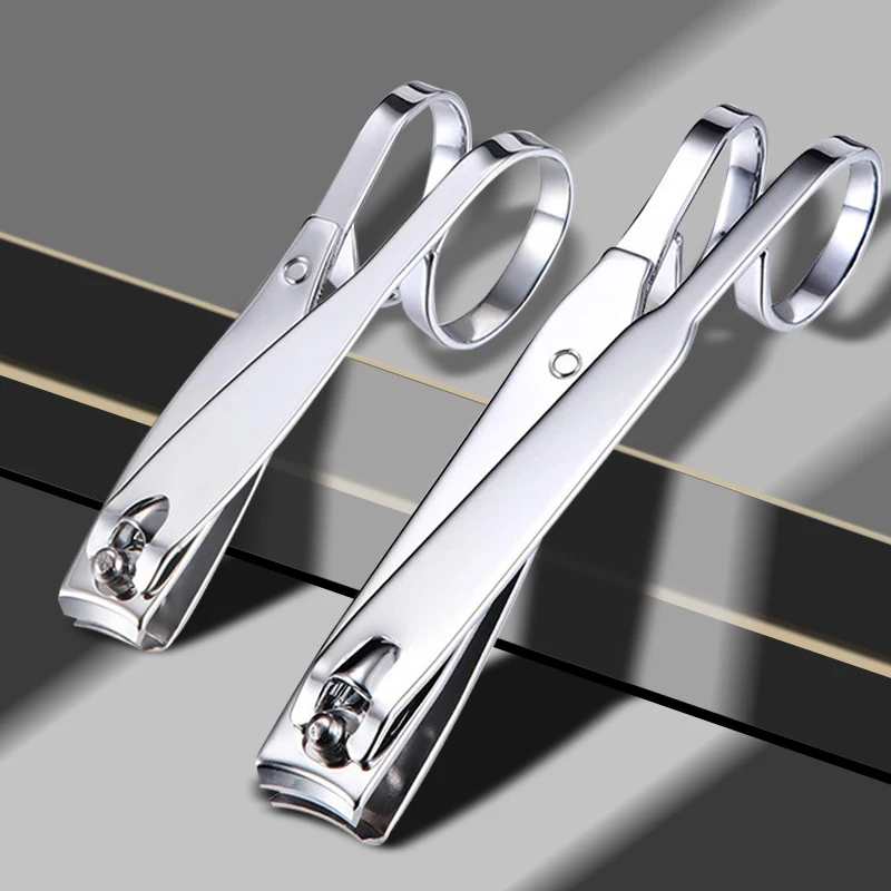 Carbon Steel Nail Clipper Cutter 1pcs 2 Size Professional Long handle Manicure Trimmer Toe Nail Clippers Knife Care Tools