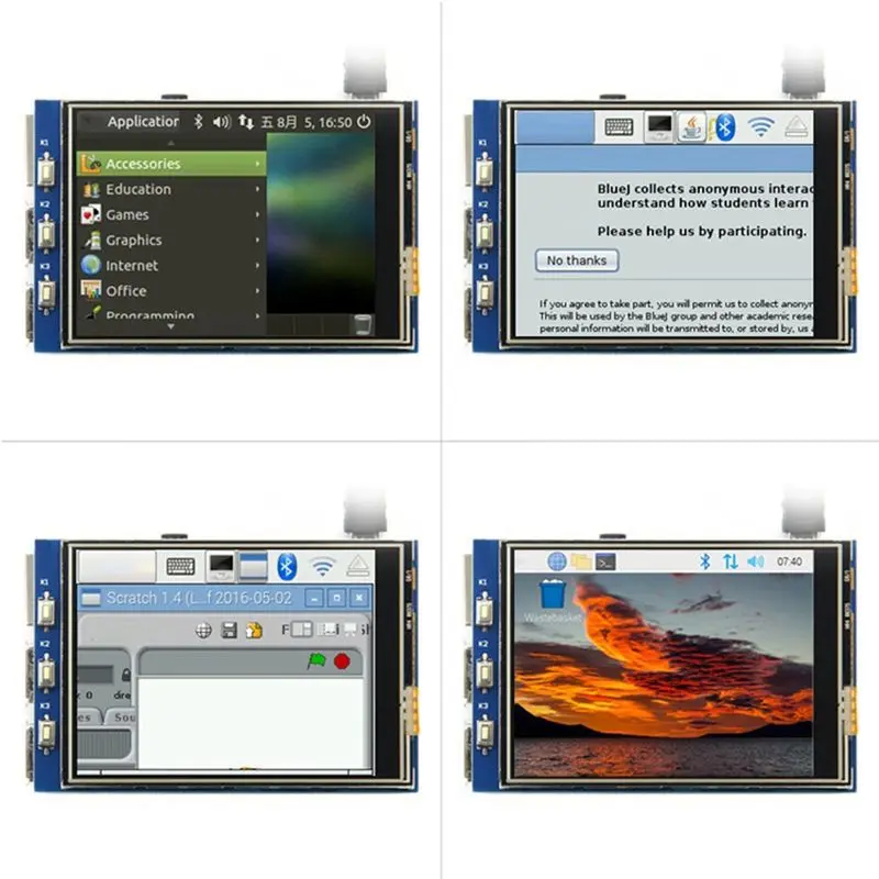 SWXF 3.2인치 터치 디스플레이 LCD LCD 3B+/4B 다기능 디스플레이..