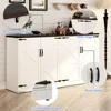Cabinet with Storage - 65 Inch Farmhouse Kitchen Sideboard Cabinet with Adjustable Shelves 3