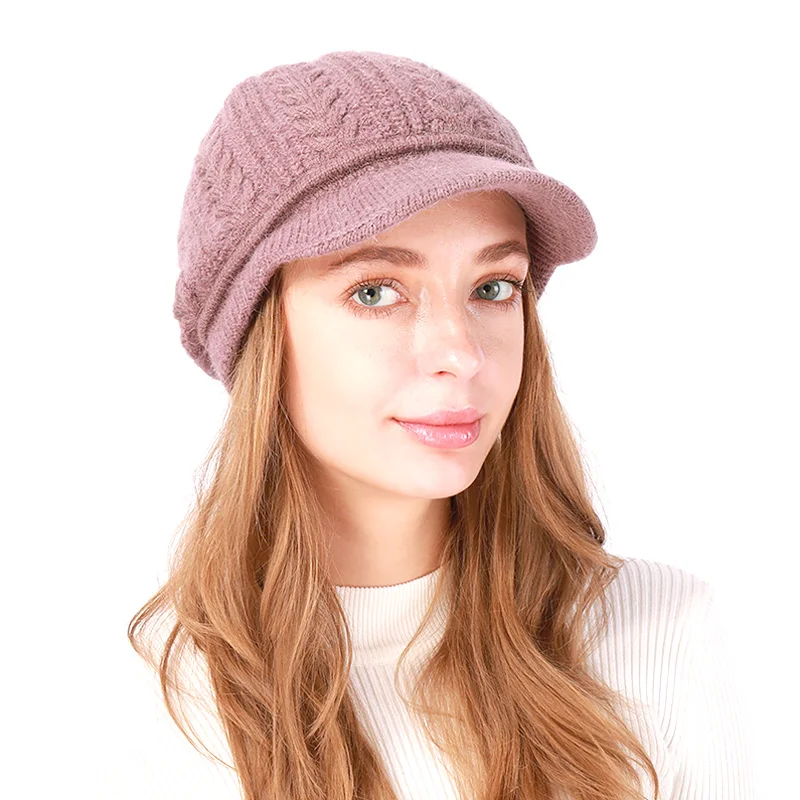 

Cross-Border New Autumn Winter Women's Woolen Knitting Twist Cap Fashion Warm Casual All-In-One Beret Style Knitted Hat