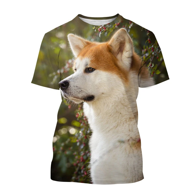 

Men and Women Harajuku Pet Dog T Shirt Animal Print Streetwear Top Cute Shiba Inu Short-sleeved T Shirt