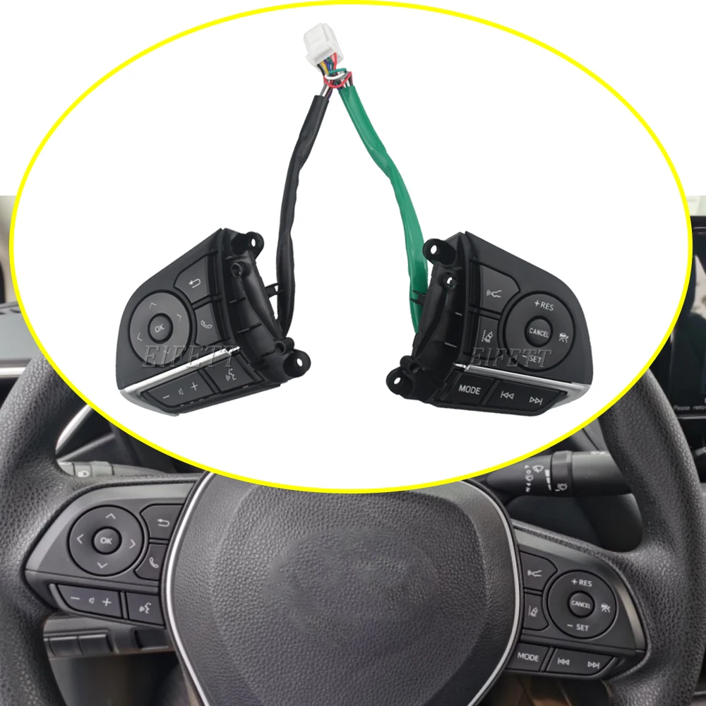 

New Cruise Control Button Steering Wheel Bluetooth Phone Volume Control Switch For Toyota Avalon Camry Venza 2019 2020 2021 2022