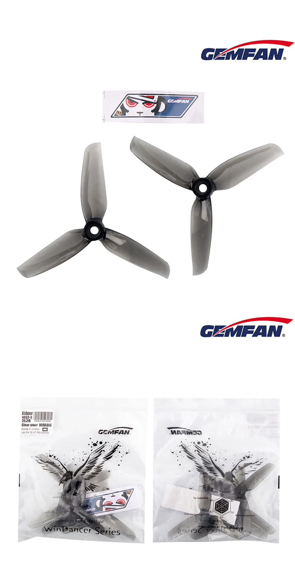 8/12Pairs Gemfan WinDancer 4032-Blade Propeller - PC 4inch CW/CCW FPV Props For RC FPV 4" Racing Drone Quadcopter Original 21