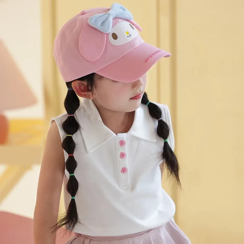 Sanrio Children's Baseball Caps Summer Sun Visor Kawaii Cartoon Cinnamoroll Trend New Sun Visor Parent-child Birthday Gift New 4