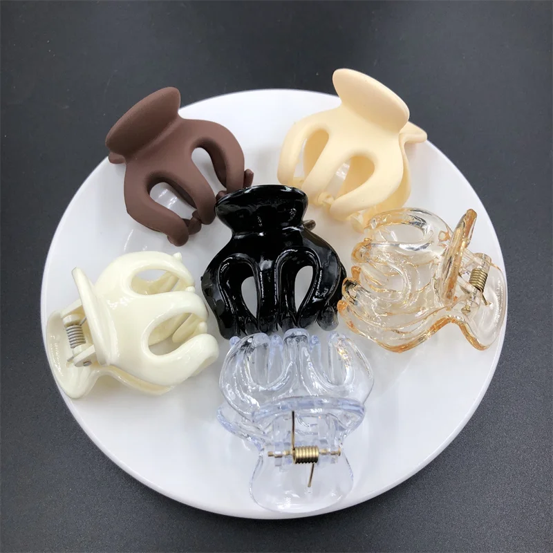 2pcs Pumpkin Grab For Hair Horsetail Heightening Hair Clips Frosted Color Plastic Hair Claw Clips Fixed Bang Hairpin Accessories for toilet seats toilet screw wc 2pcs abs plastic fixing accessories kit hinge bolt screw toilet pew accessories